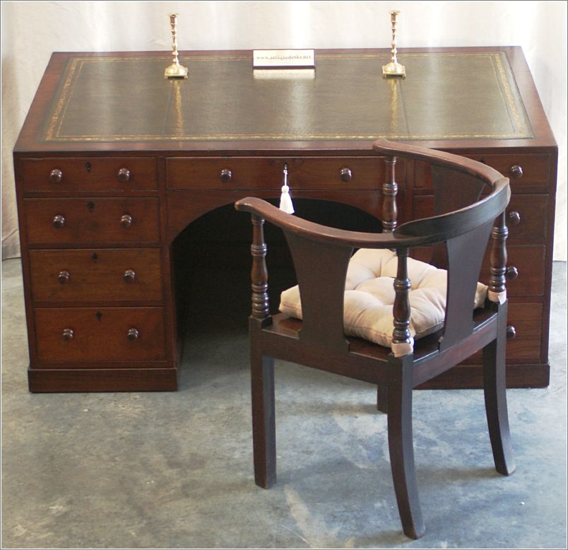 2001 Early 19thC Colonial Pedestal Desk and Period Chair 9036 (1)